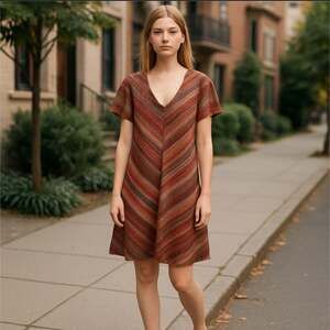BCBGeneration Chevron Dress w/Lace up Back Size M